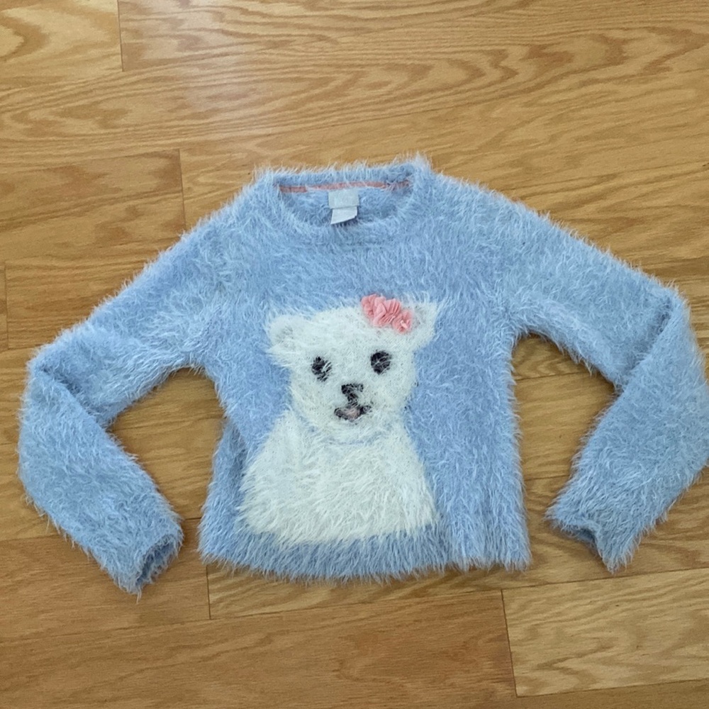 Adorable Lil’ Pixies eyelash furry puppy dog sweater size 8